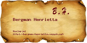 Bergman Henrietta névjegykártya